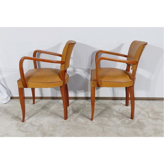 Image 1 of Pair of vintage solid beechwood Bridge chairs, 1950
