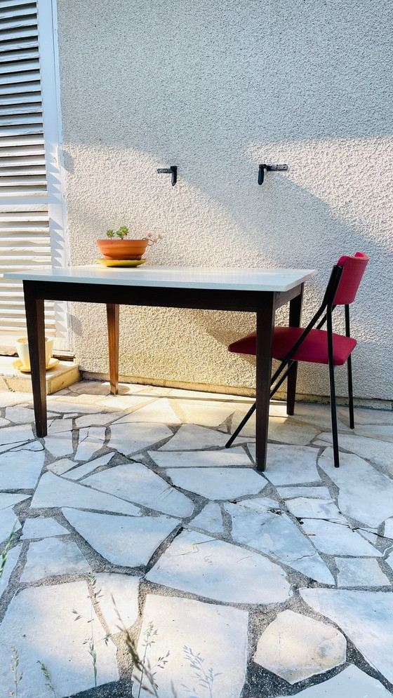 Image 1 of Tavolo da fattoria vintage con gambe in rovere 