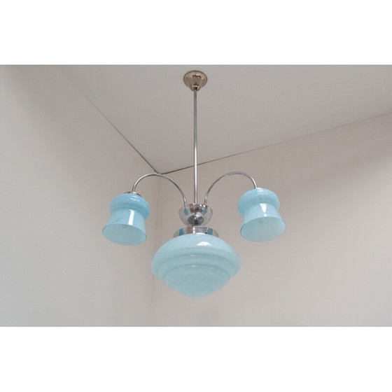 Image 1 of Lampadario cromato vintage art déco, Repubblica Ceca, anni '30