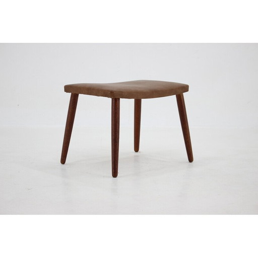 Vintage leather stool, Denmark 1960s