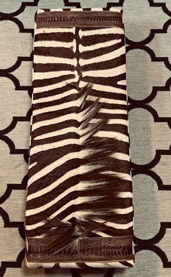 Image 1 of Hocker Footstool Footstool Zebra Leather