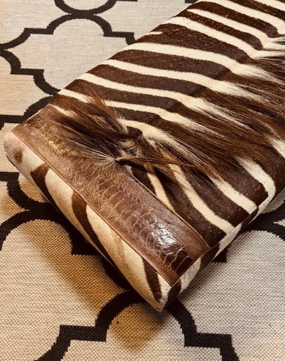 Image 1 of Hocker Footstool Footstool Zebra Leather