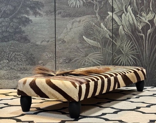 Hocker Footstool Footstool Zebra Leather