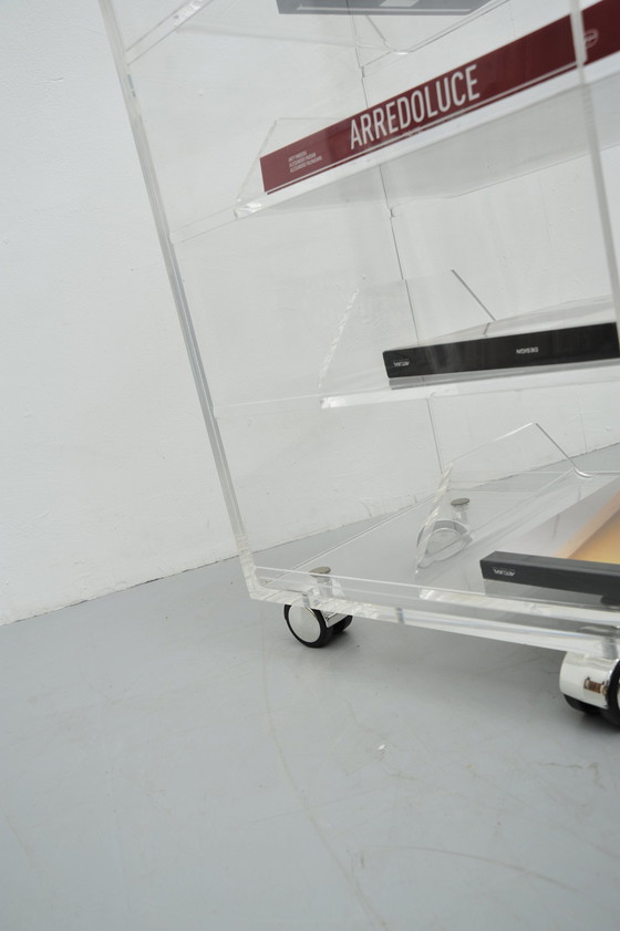 Image 1 of Acrylic rolling table with 4 drawers Space Age 1970Acrylic rolling table with 4 drawers Space Age 1970Er