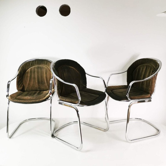 Image 1 of Set of 3 vintage modernist chairs by Gastone Rinaldi, Italy 1970s