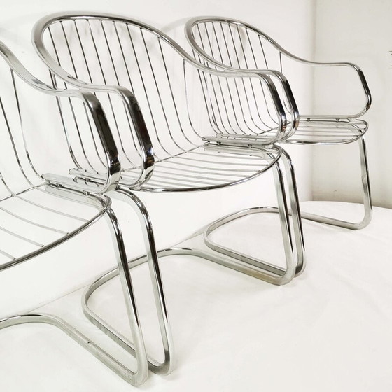 Image 1 of Set of 3 vintage modernist chairs by Gastone Rinaldi, Italy 1970s