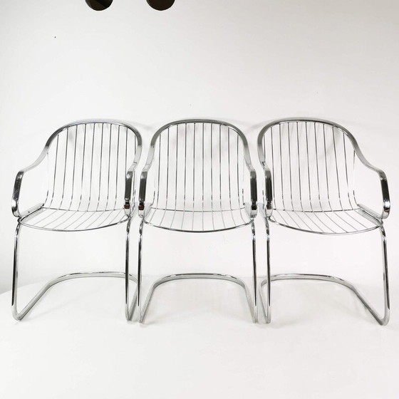 Image 1 of Set of 3 vintage modernist chairs by Gastone Rinaldi, Italy 1970s