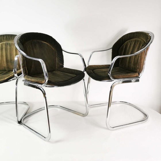 Image 1 of Set of 3 vintage modernist chairs by Gastone Rinaldi, Italy 1970s