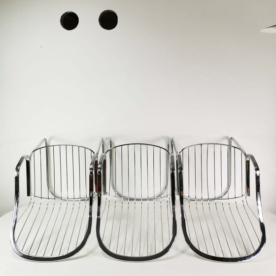 Image 1 of Set of 3 vintage modernist chairs by Gastone Rinaldi, Italy 1970s