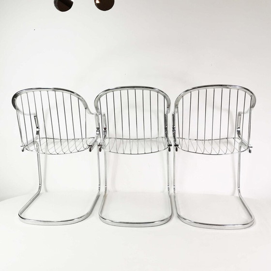 Image 1 of Set of 3 vintage modernist chairs by Gastone Rinaldi, Italy 1970s