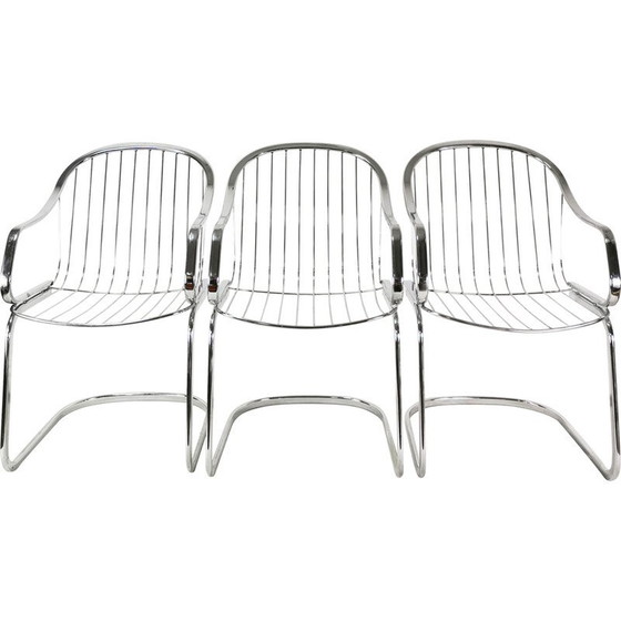Image 1 of Set of 3 vintage modernist chairs by Gastone Rinaldi, Italy 1970s