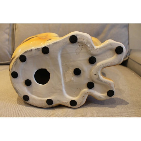 Image 1 of Vintage ceramic and terra cotta tiger sculpture, Italy 1970