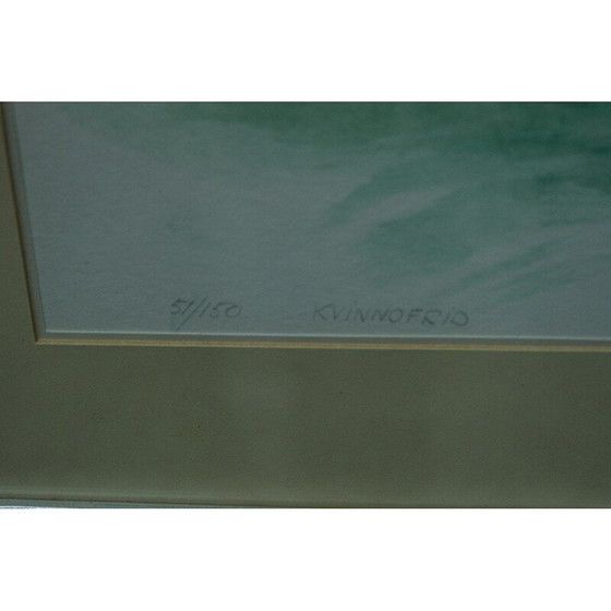 Image 1 of Framed vintage lithograph by Stig Deteste, Sweden 1990