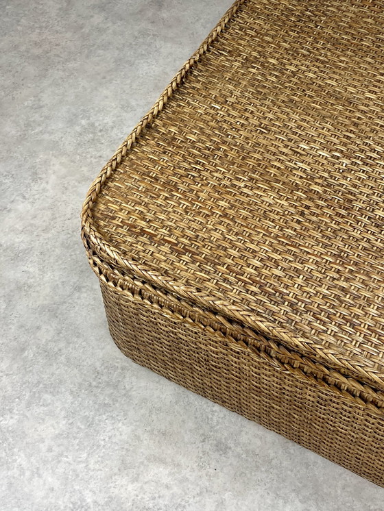 Image 1 of Xl Rattan Chest Coffee Table Side Table With Tray