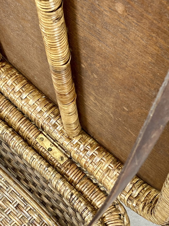 Image 1 of Xl Rattan Chest Coffee Table Side Table With Tray