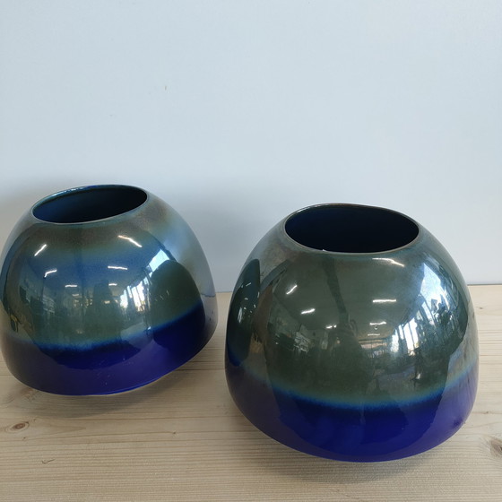 Image 1 of 2 vasi da fiori in ceramica vintage "giapponesi" (stile) a forma di fungo