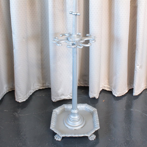 Image 1 of Antique English coat stand cast iron paw feet