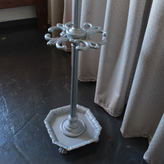 Image 1 of Antique English coat stand cast iron paw feet