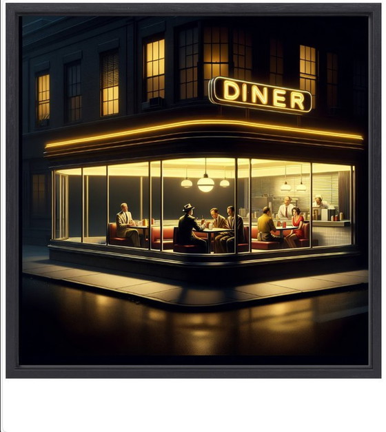 Image 1 of Edward Hopper----The Night Restaurant (Framed)