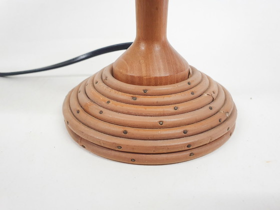 Image 1 of Vintage small bamboo table light, 1960's