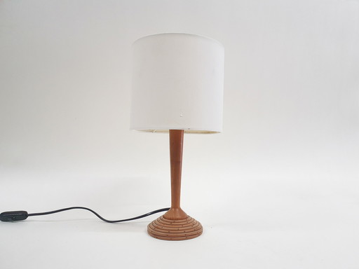 Petite lampe de table vintage en bambou, années 1960