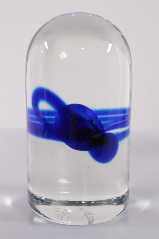 Image 1 of W. Hesse O.Horn Paperweight with blue