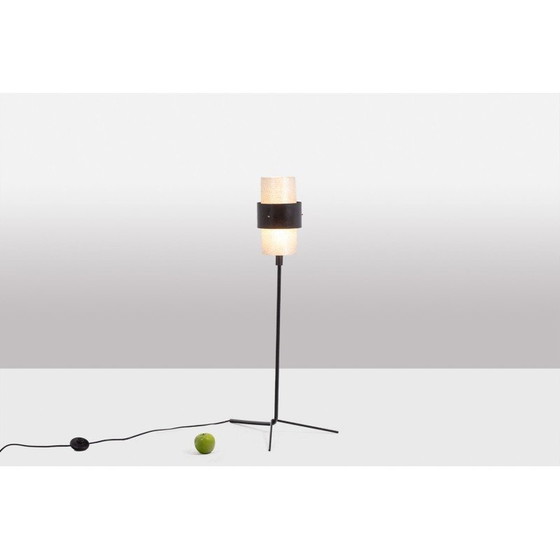 Image 1 of Lampada a treppiede vintage in granito lucite e metallo laccato, Francia 1950