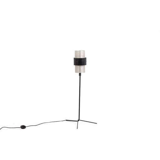 Vintage tripod lamp in granite lucite and lacquered metal, France 1950