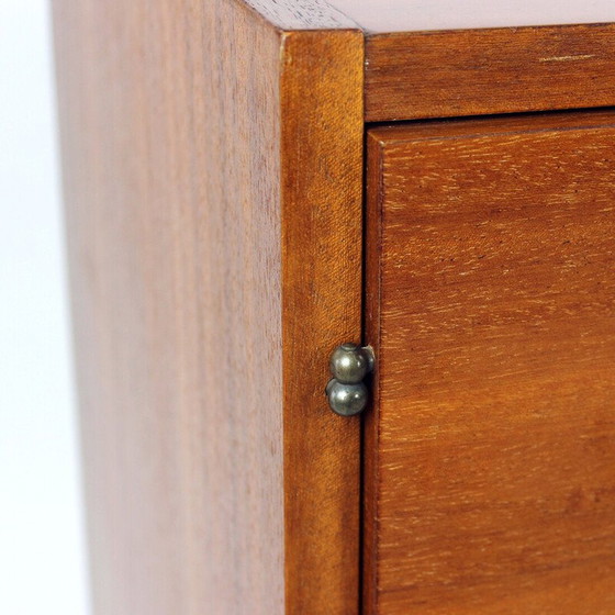 Image 1 of Vintage long sideboard in mahogany and brass, Czechoslovakia 1970