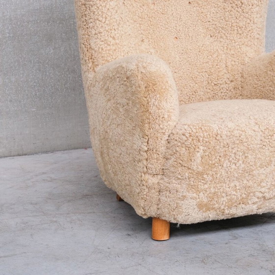 Image 1 of Mid-century Danish Shearling Teddy Bear armchair by Mogens Lassen, 1960s