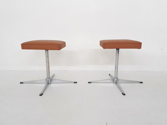 Image 1 of 2 mid-century swivel stools