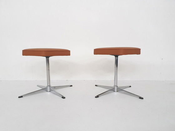 Image 1 of 2 mid-century swivel stools