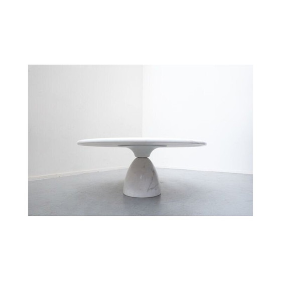 Image 1 of Round vintage coffee table in Carrara marble by Peter Draenert, 1970