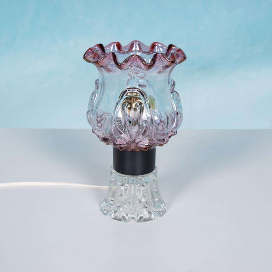 Image 1 of Lampada da tavolo vintage svedese in vetro colorato