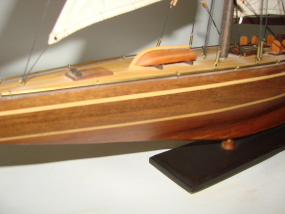 Image 1 of Wooden Yacht Model.