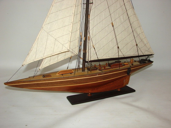 Image 1 of Wooden Yacht Model.