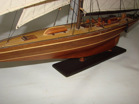 Image 1 of Wooden Yacht Model.