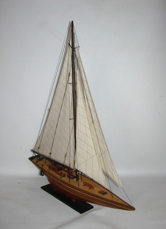 Image 1 of Wooden Yacht Model.