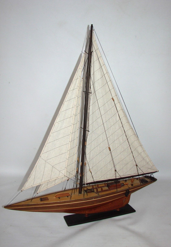 Image 1 of Wooden Yacht Model.