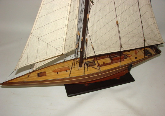 Image 1 of Wooden Yacht Model.