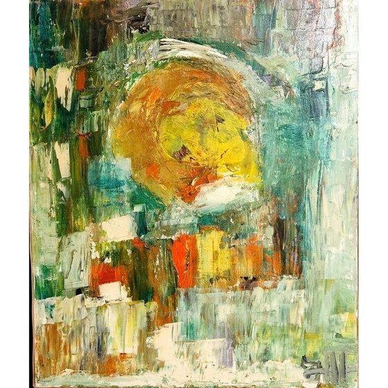Image 1 of Vintage abstract composition on canvas by Jacques Mary