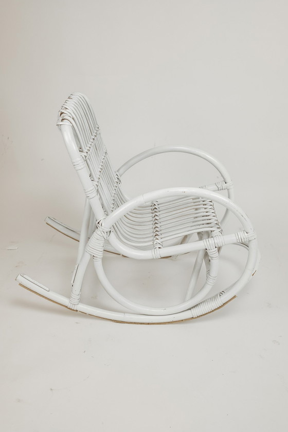 Image 1 of Vintage Rattan/Bamboo Children's Rocking Chair