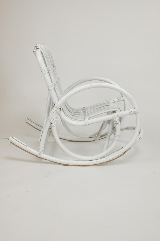 Image 1 of Vintage Rattan/Bamboo Children's Rocking Chair