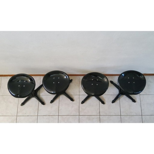 Set of 4 vintage Lotus stools by Yasu Sasamoto for Dulton