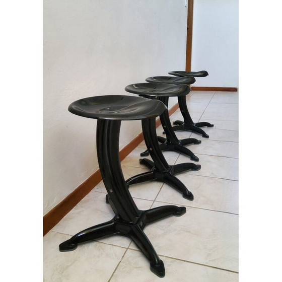 Image 1 of Set of 4 vintage Lotus stools by Yasu Sasamoto for Dulton