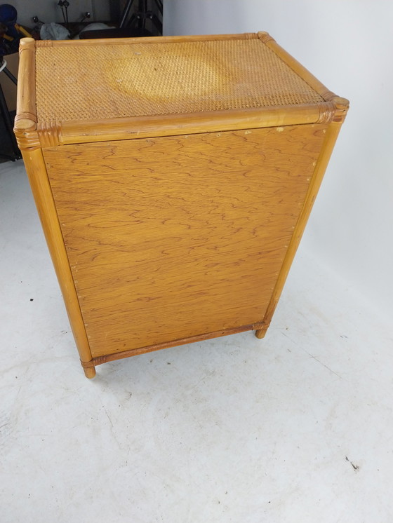 Image 1 of 1 x rattan chest of drawers 4 drawers. Italy 1970's