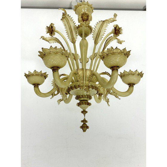 Image 1 of Lampadario vintage in vetro di Murano a 6 braccia, Italia 1950