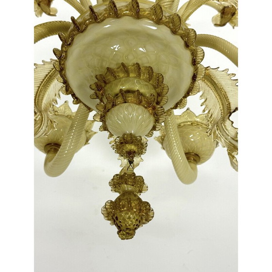 Image 1 of Lampadario vintage in vetro di Murano a 6 braccia, Italia 1950