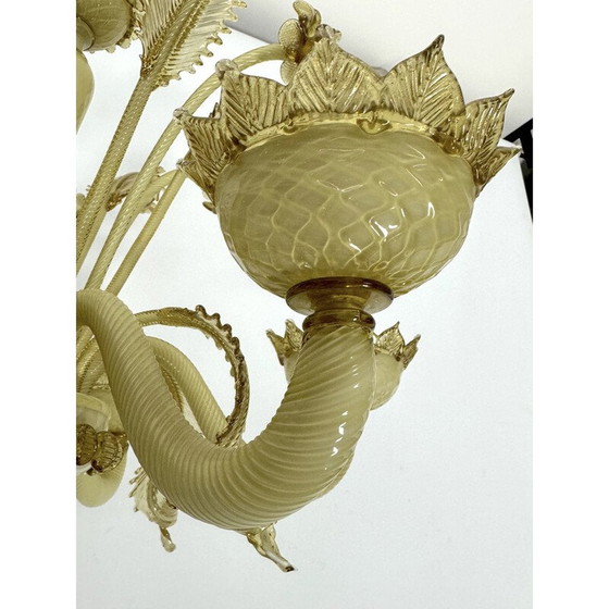 Image 1 of Lampadario vintage in vetro di Murano a 6 braccia, Italia 1950