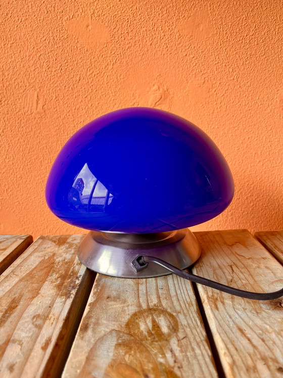 Image 1 of Linhai Junis cobalt blue mushroom touch lamp lampe à poser